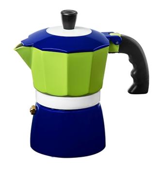 Espressokocher 6 Tassen grün-blau