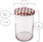 Preview: Einmachgläser 435ml rot -weißer Deckel  -  12 Stück