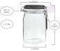 Preview: Einkochglas 1000ml mit Kreide Beschriftungsdeckel- Bügelverschluss - 6 Stück