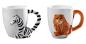Preview: Kaffeebecher Motiv Löwe & Zebra - 2er Set