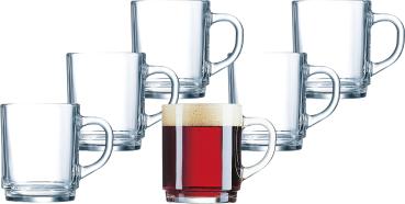 Glühweinbecher stapelbare Glas Kaffeebecher 0,2L geeicht -6 Stück