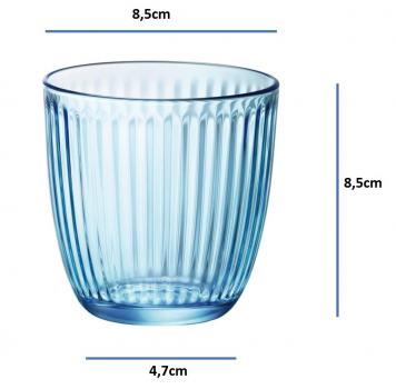 Preview: Wassergläser / Whiskybecher 29cl Line Blau - 6 Stück