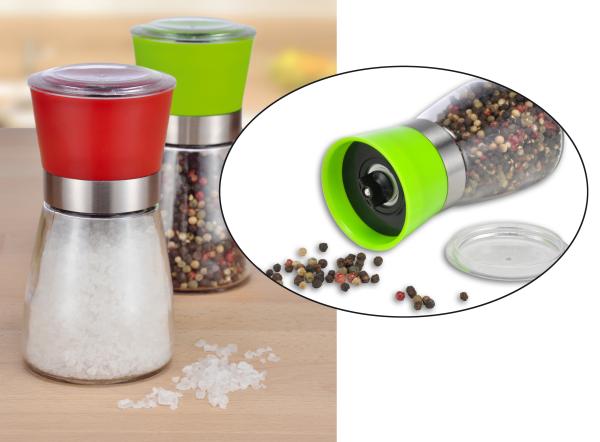 Salzmühle & Pfeffermühle rot / grün - 2tlg. Set