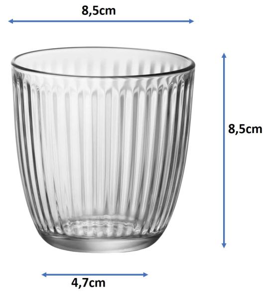 Wassergläser Saftgläser Whiskybecher 29cl Line klar - 6 Stück