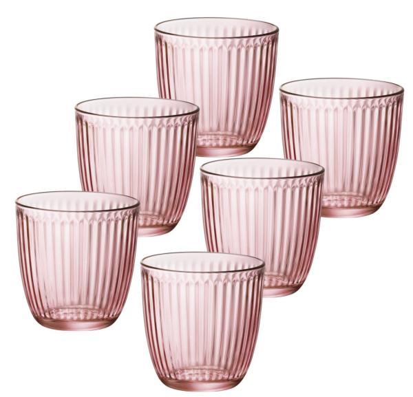 6 Wassergläser / Whiskybecher 29cl Line Rosa