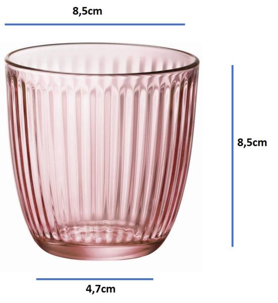Wassergläser / Whiskybecher 29cl Line Rosa - 6 Stück