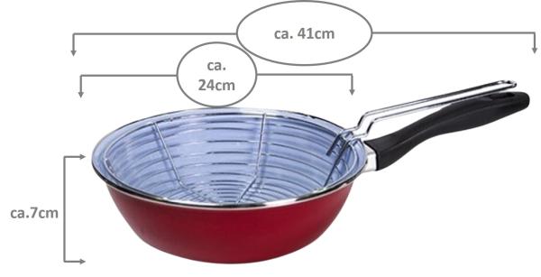 Frittiertopf 24cm mit Metallkorb