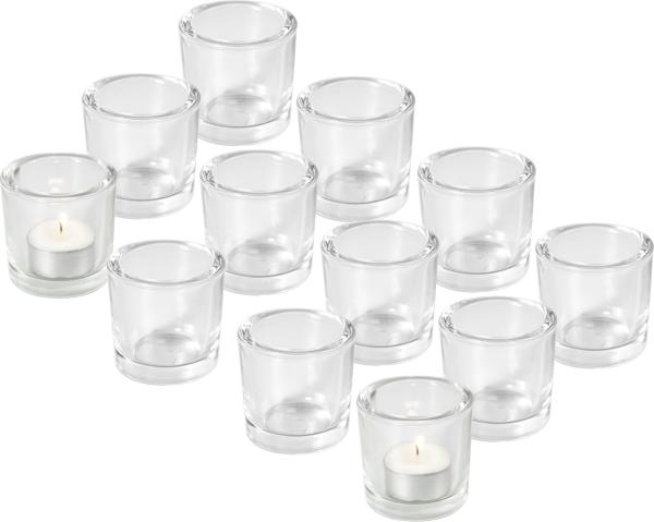 Teelichthalter aus Glas - 12 Stück