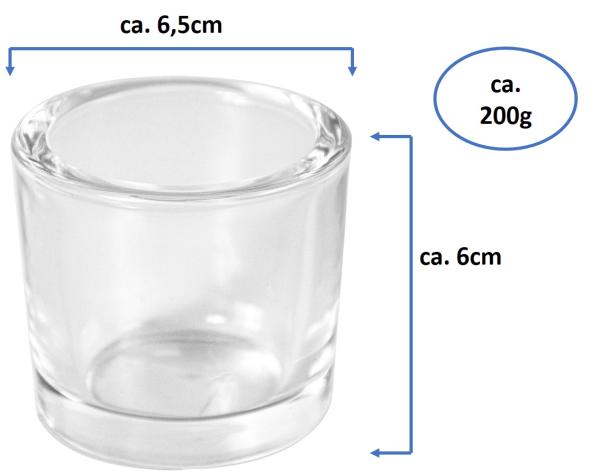 Teelichthalter aus Glas - 12 Stück