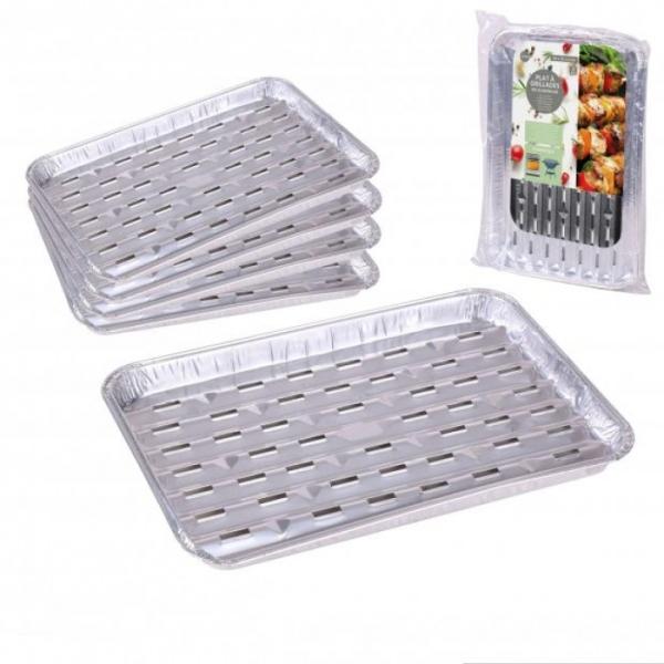 Grillschalen aus Aluminium - 34cm x 22cm x 2,5cm - 16 Stück
