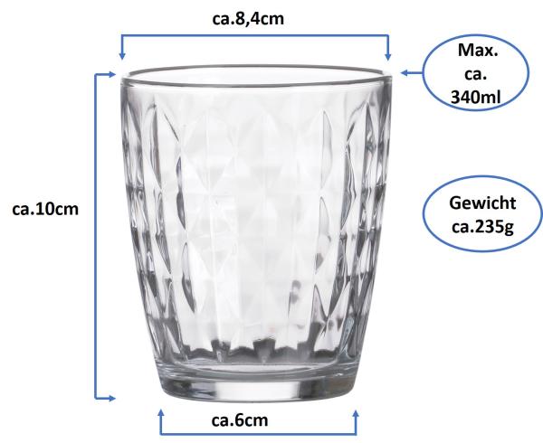 Wassergläser Saftgläser Whiskybecher Artemis 34cl - 6 Stück