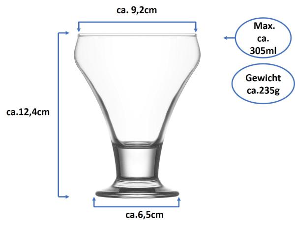 Eisschale  Dessertschale auf Fuß Frosty 30,5cl -  6 Stück