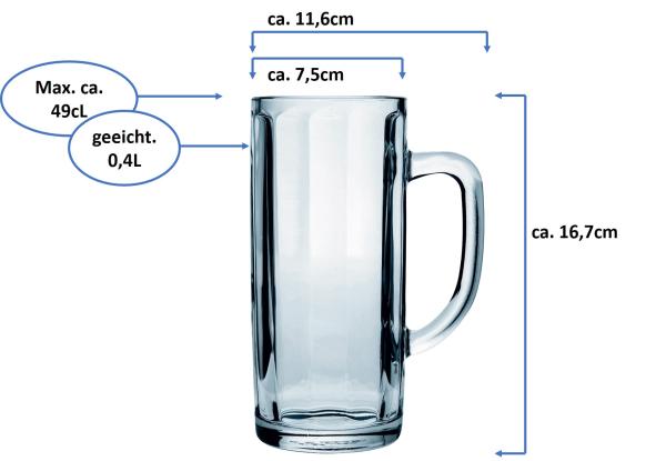 Bierseidel Minden 0,4L geeicht  - 6 Stück
