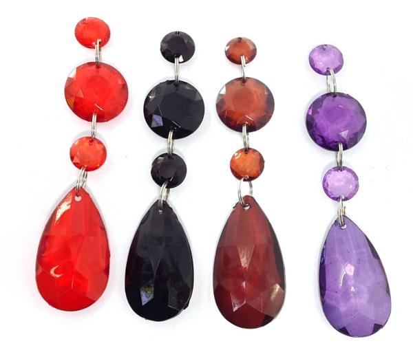 Deko Acryl Anhänger  in versch. Farben - Form Tropfen - Weihnachtsbaum Schmuck - 12 Stück