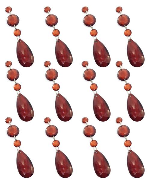 Deko Acryl Anhänger  in versch. Farben - Form Tropfen - Weihnachtsbaum Schmuck - 12 Stück